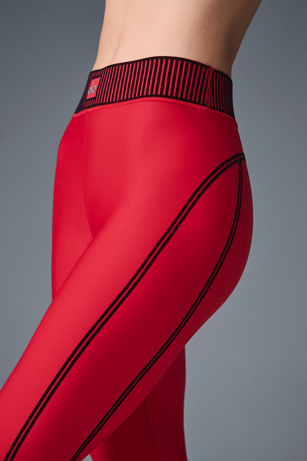 Leggins Alo Yoga Airlift High-Waist 7/8 Line Up Mujer Rojas | España  ASDH-78925