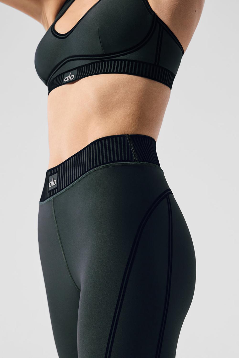 Leggins Alo Yoga Airlift High-Waist 7/8 Line Up Mujer Verde | España  ULSO-48127