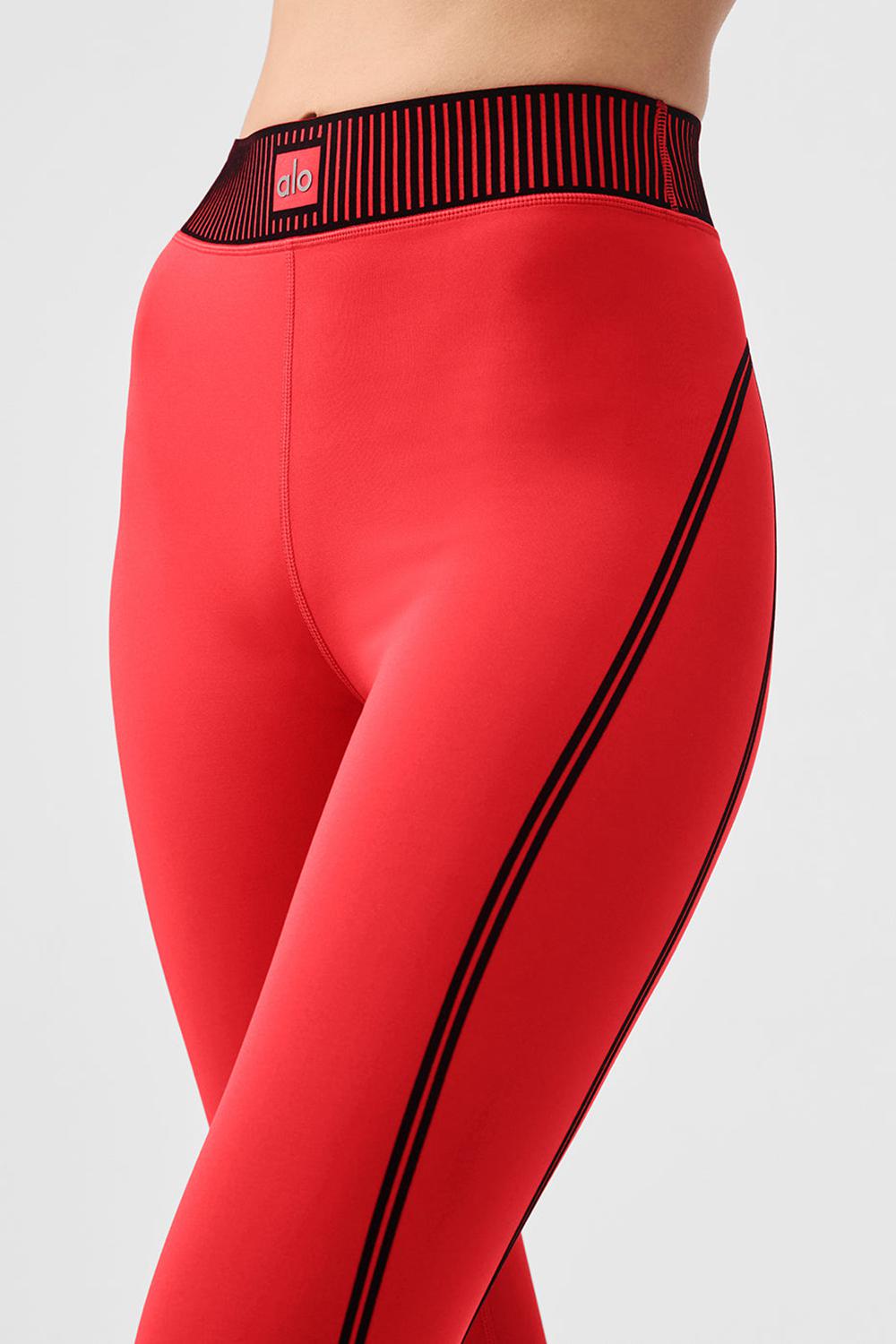 Leggins Alo Yoga Airlift High-Waist 7/8 Line Up Mujer Rojas | España  PWKF-69081