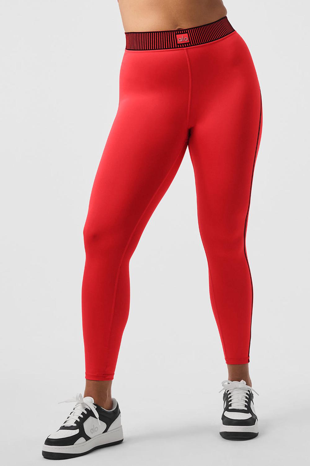 Leggins Alo Yoga Airlift High-Waist 7/8 Line Up Mujer Rojas | España  PWKF-69081