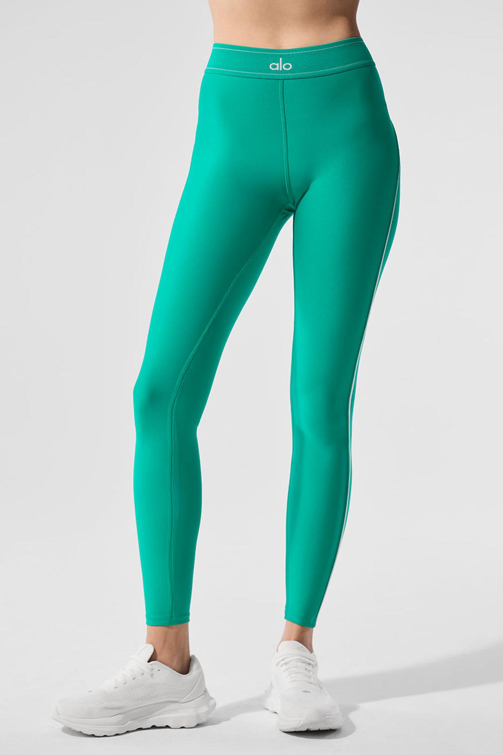 Leggins Alo Yoga Airlift High-Waist Suit Up Mujer Verde Blancas | España  HCSZ-19036