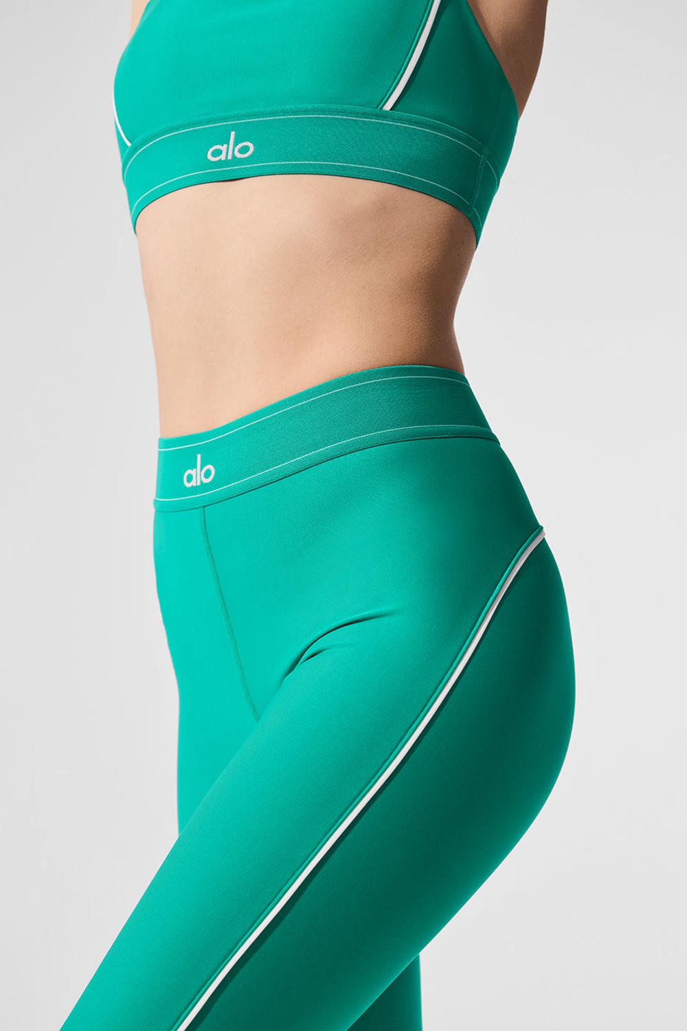 Leggins Alo Yoga Airlift High-Waist Suit Up Mujer Verde Blancas | España  HCSZ-19036