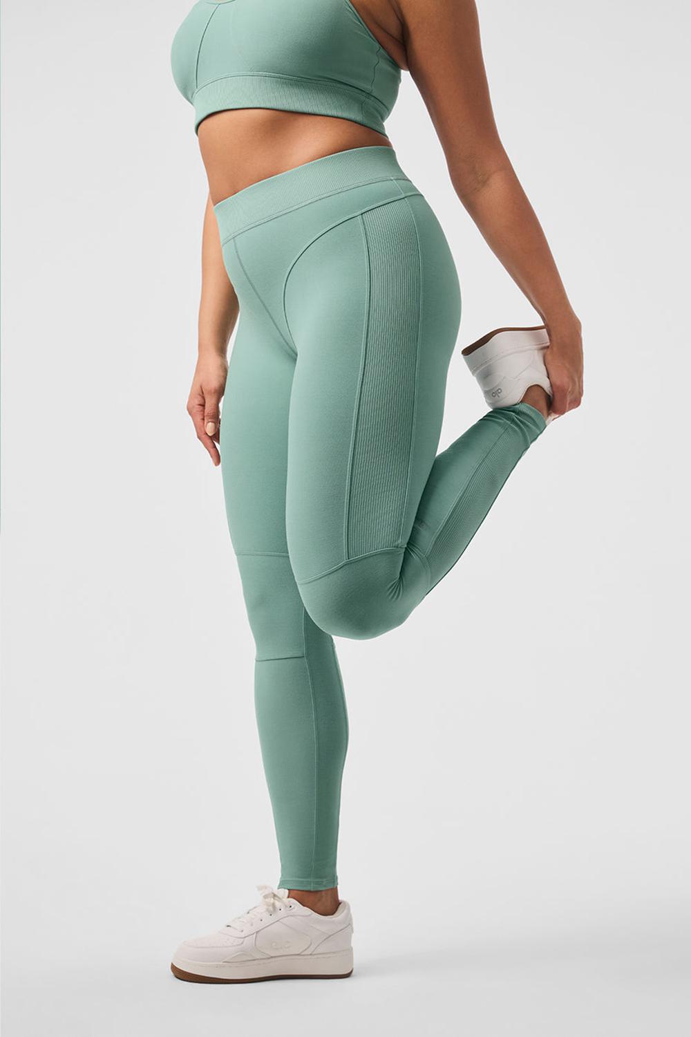 Leggins Alo Yoga Alosoft High-Waist Head Start Mujer Verde | España  QYNP-24157