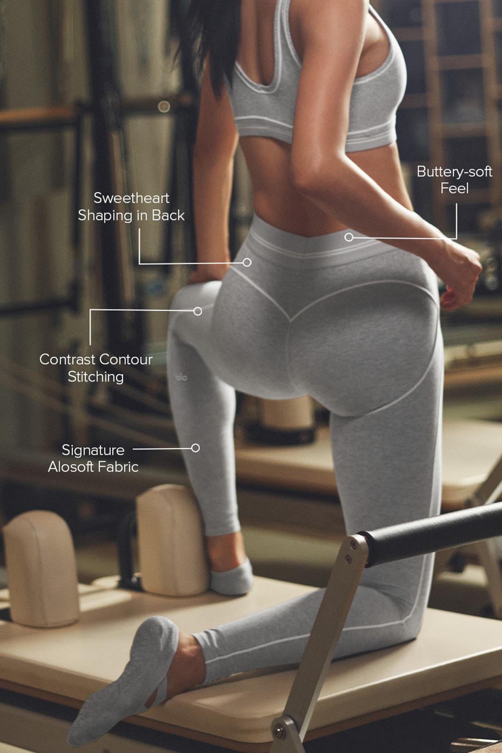 Leggins Alo Yoga Alosoft High-Waist Heart Throb Mujer Gris Blancas | España  YEIU-69315