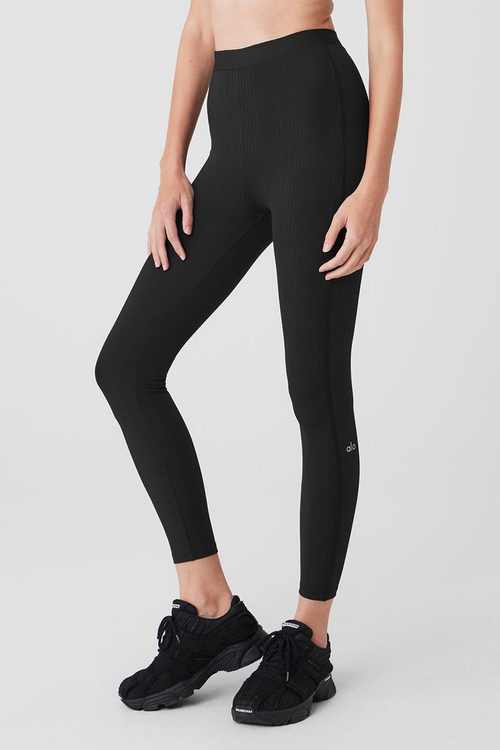 Leggins Alo Yoga High-Waist 7/8 Run It Back Mujer Negras | España  UJPF-86510