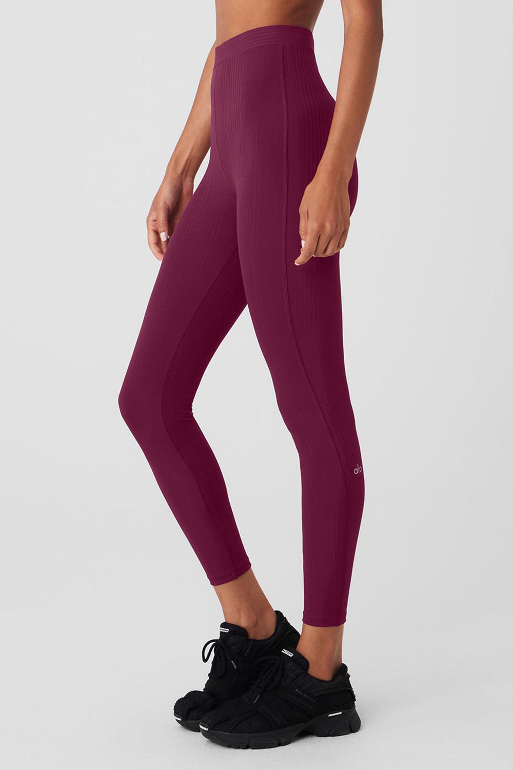 Leggins Alo Yoga High-Waist 7/8 Run It Back Mujer Wild Berry | España  EBLJ-35419
