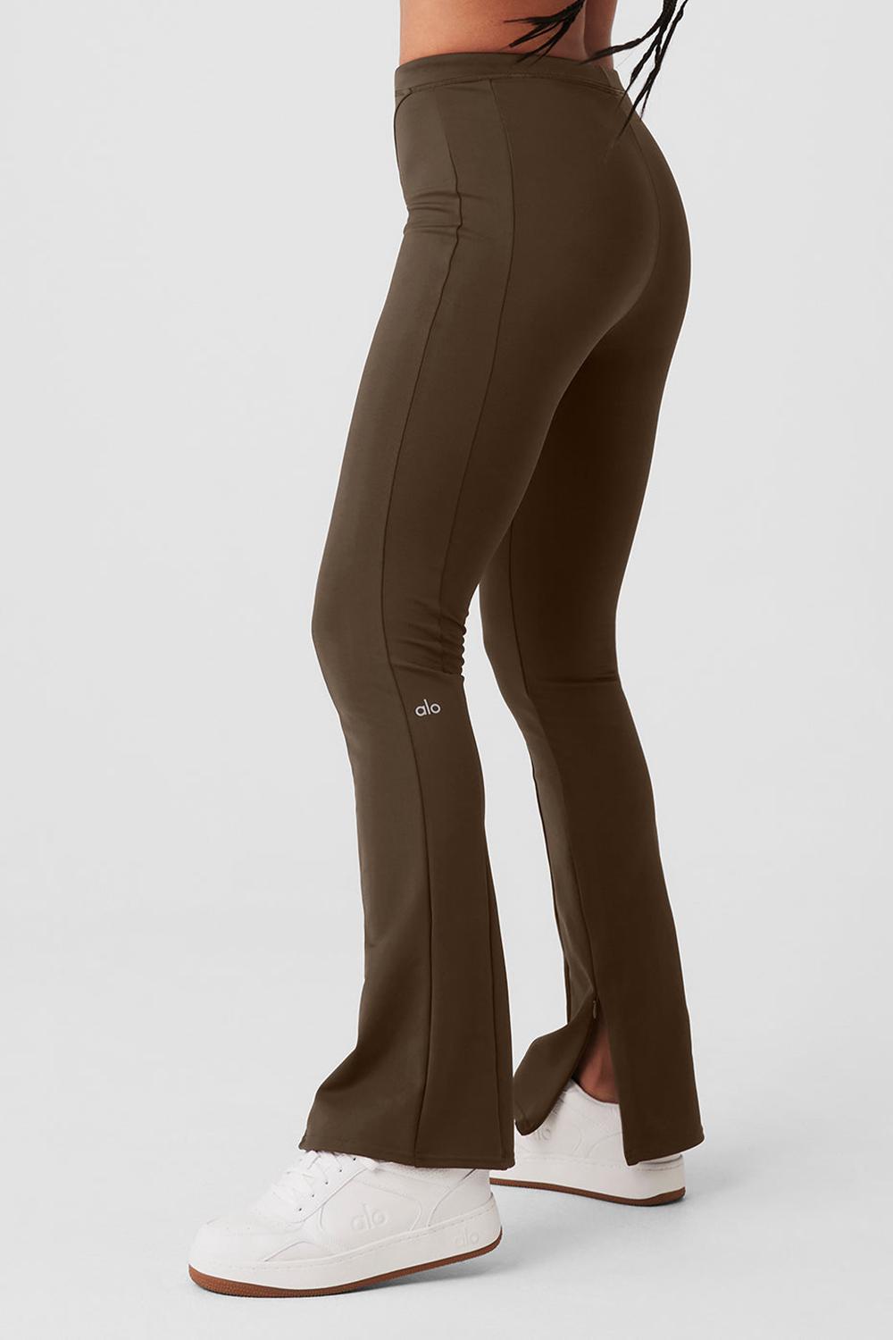 Leggins Alo Yoga High-Waist 7/8 Zip It Flare Mujer Espresso | España  NGPT-56198