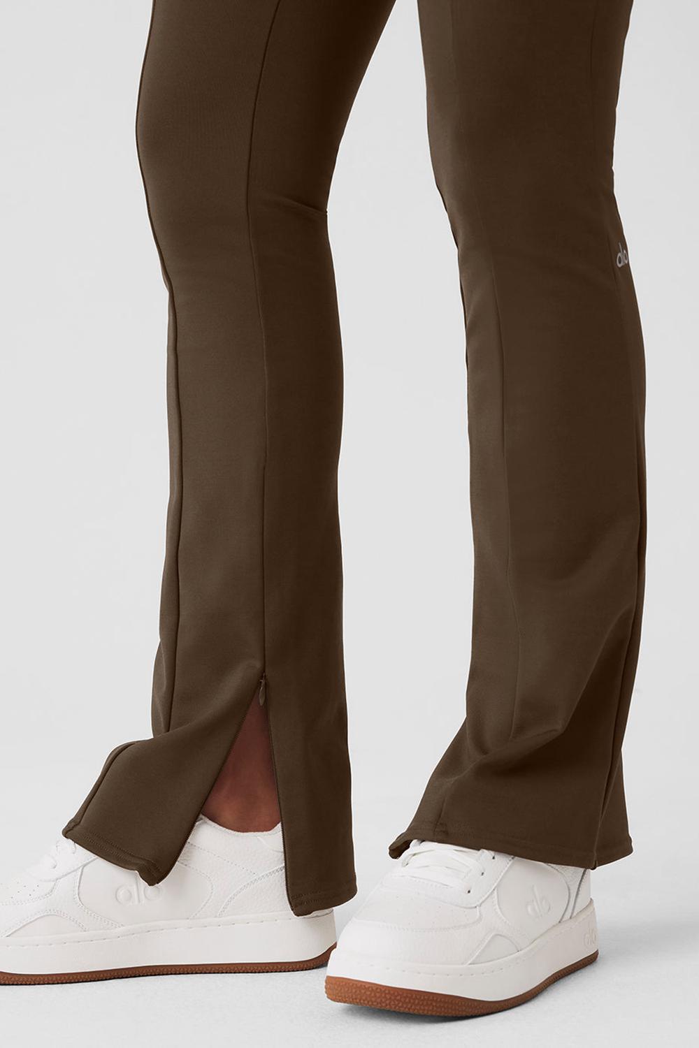 Leggins Alo Yoga High-Waist 7/8 Zip It Flare Mujer Espresso | España  NGPT-56198