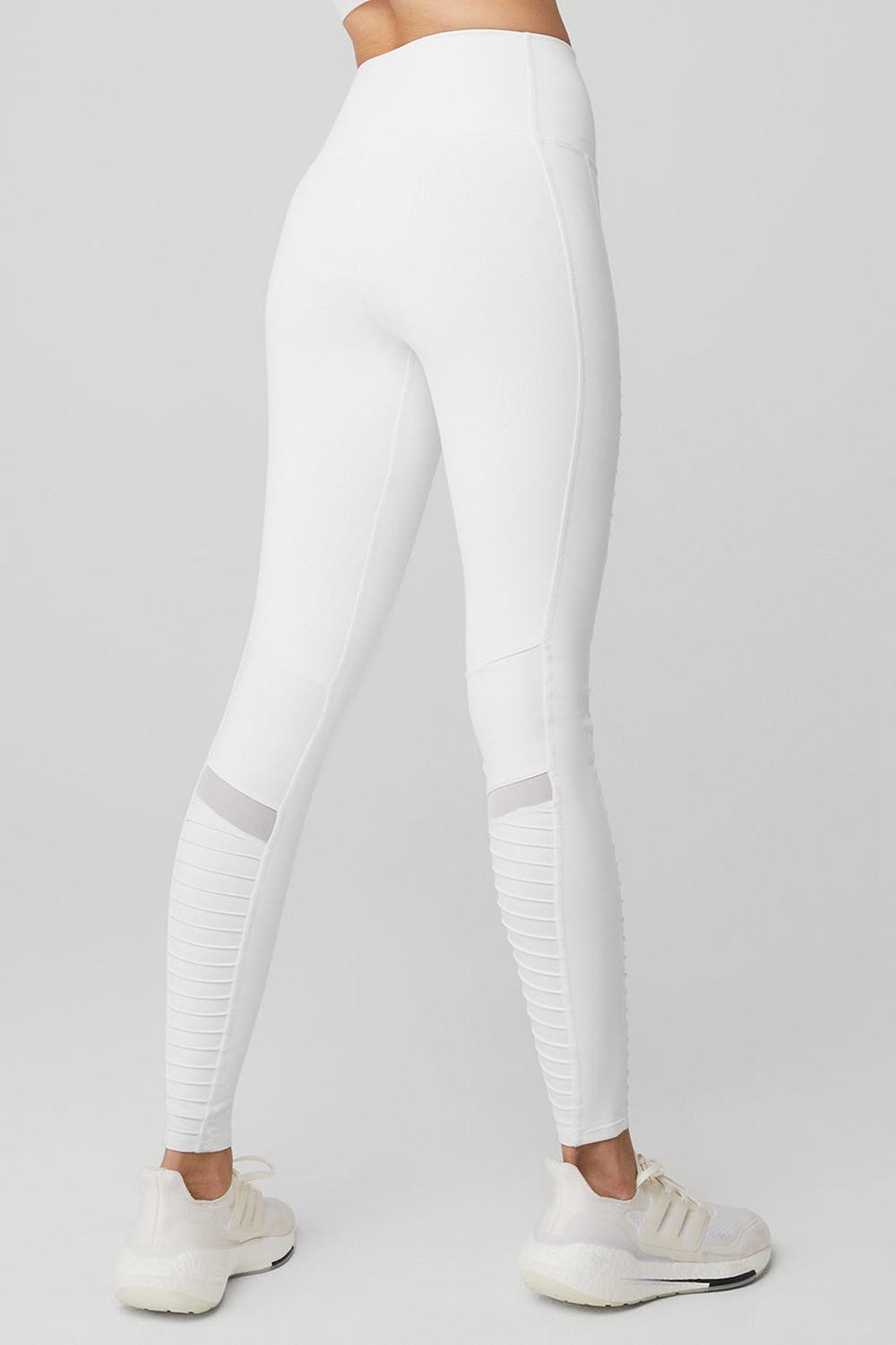 Leggins Alo Yoga High-Waist Moto Mujer Blancas Blancas | España  QXBG-94863
