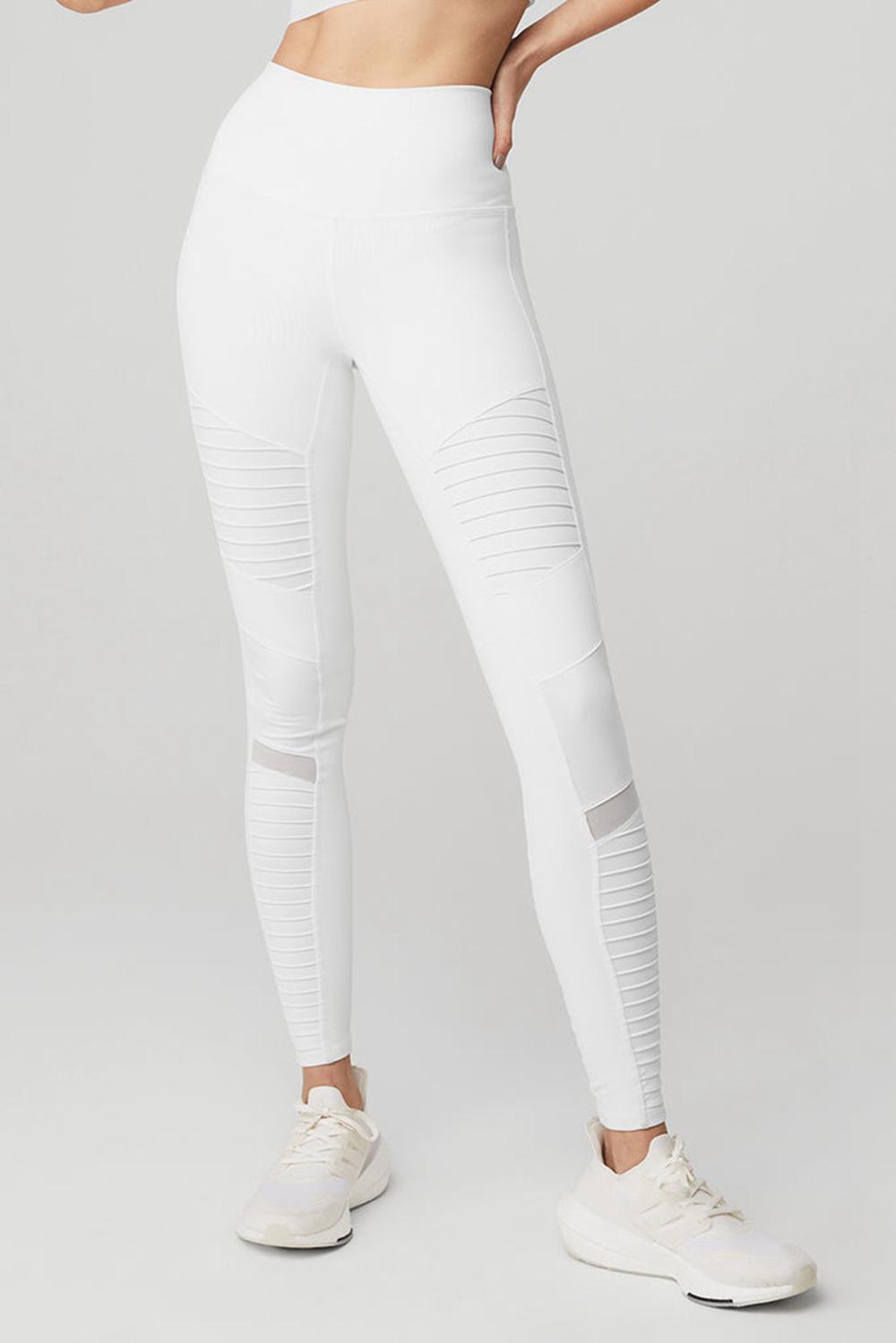 Leggins Alo Yoga High-Waist Moto Mujer Blancas Blancas | España  QXBG-94863
