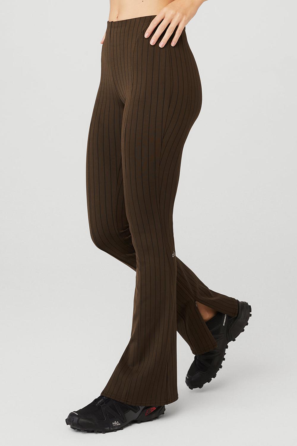 Leggins Alo Yoga High-Waist Pinstripe Zip It Flare Mujer Negras | España  OSIT-18729