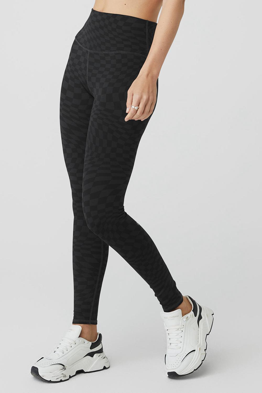 Leggins Alo Yoga Jacquard High-Waist Checkered Mujer Negras | España  PVZK-21836