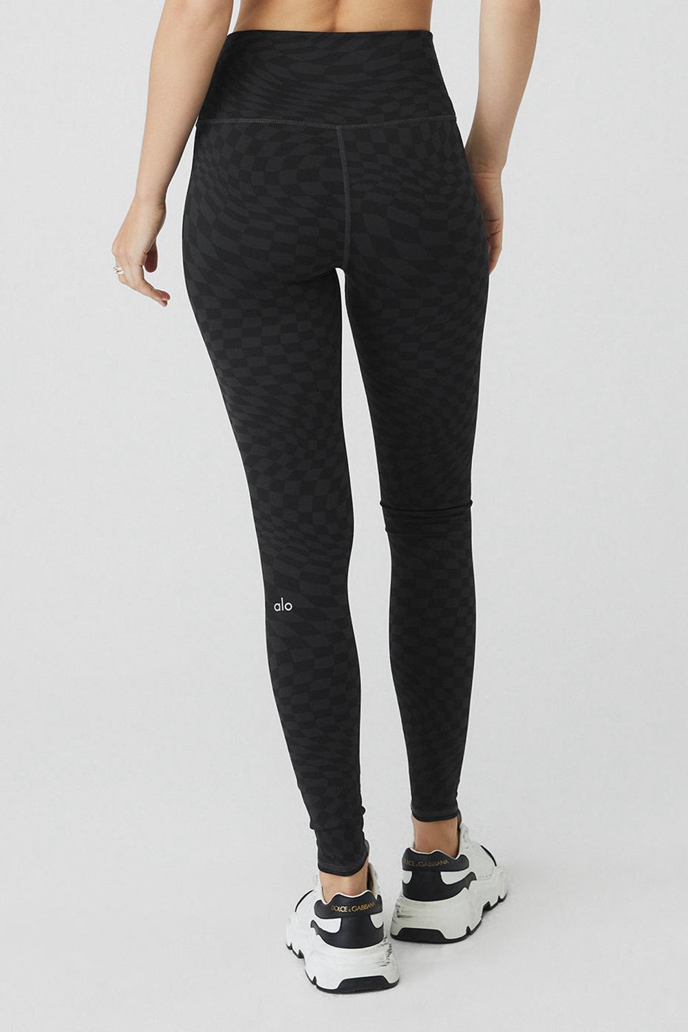 Leggins Alo Yoga Jacquard High-Waist Checkered Mujer Negras | España  PVZK-21836