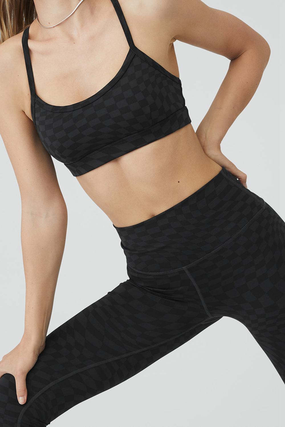 Leggins Alo Yoga Jacquard High-Waist Checkered Mujer Negras | España  PVZK-21836