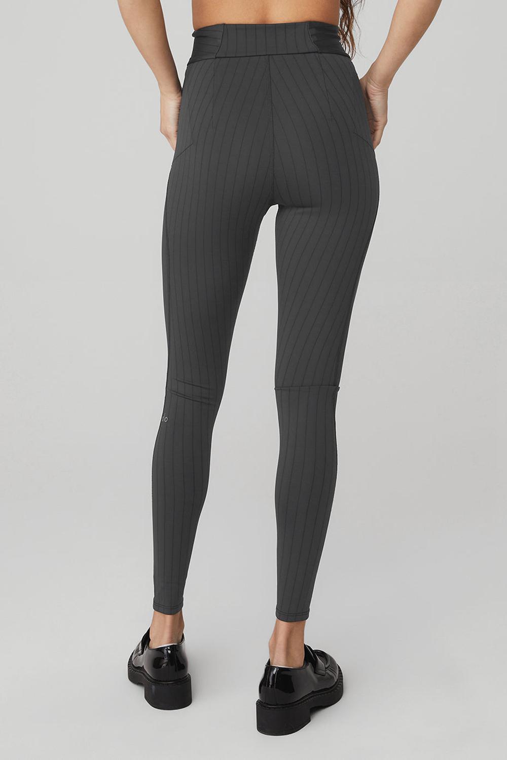 Leggins Alo Yoga Pinstripe Jacquard Extreme High-Waist Mujer Negras | España  JGAH-60295