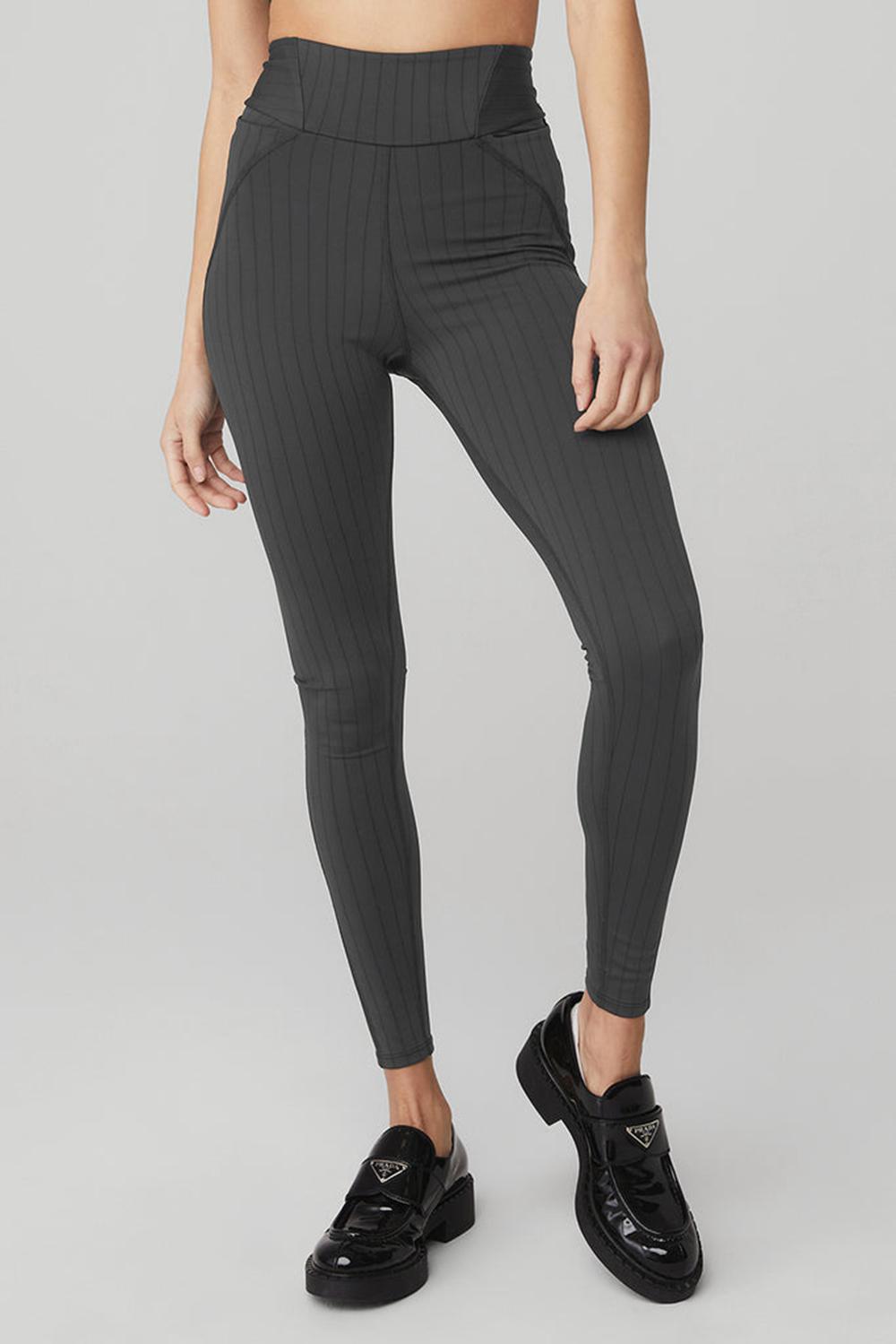 Leggins Alo Yoga Pinstripe Jacquard Extreme High-Waist Mujer Negras | España  JGAH-60295