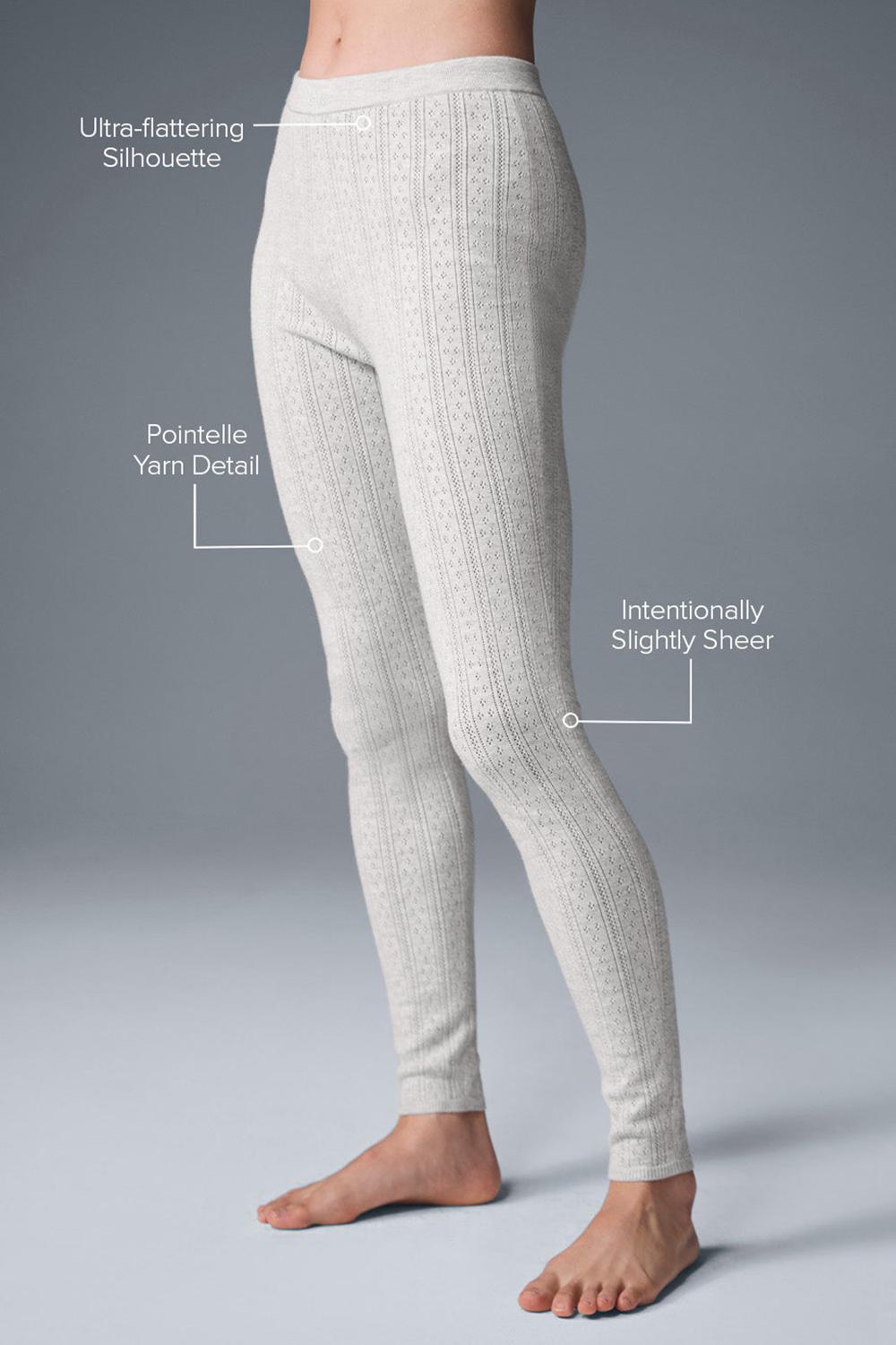 Leggins Alo Yoga Pointelle Sweater High-Waist Be Mine Mujer Gris Claro | España  QSUB-54187