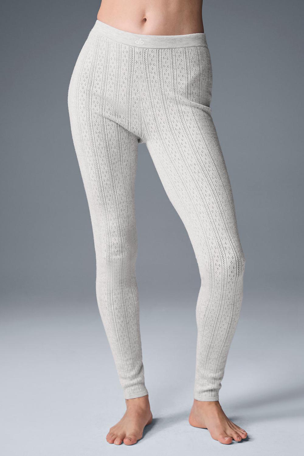 Leggins Alo Yoga Pointelle Sweater High-Waist Be Mine Mujer Gris Claro | España  QSUB-54187