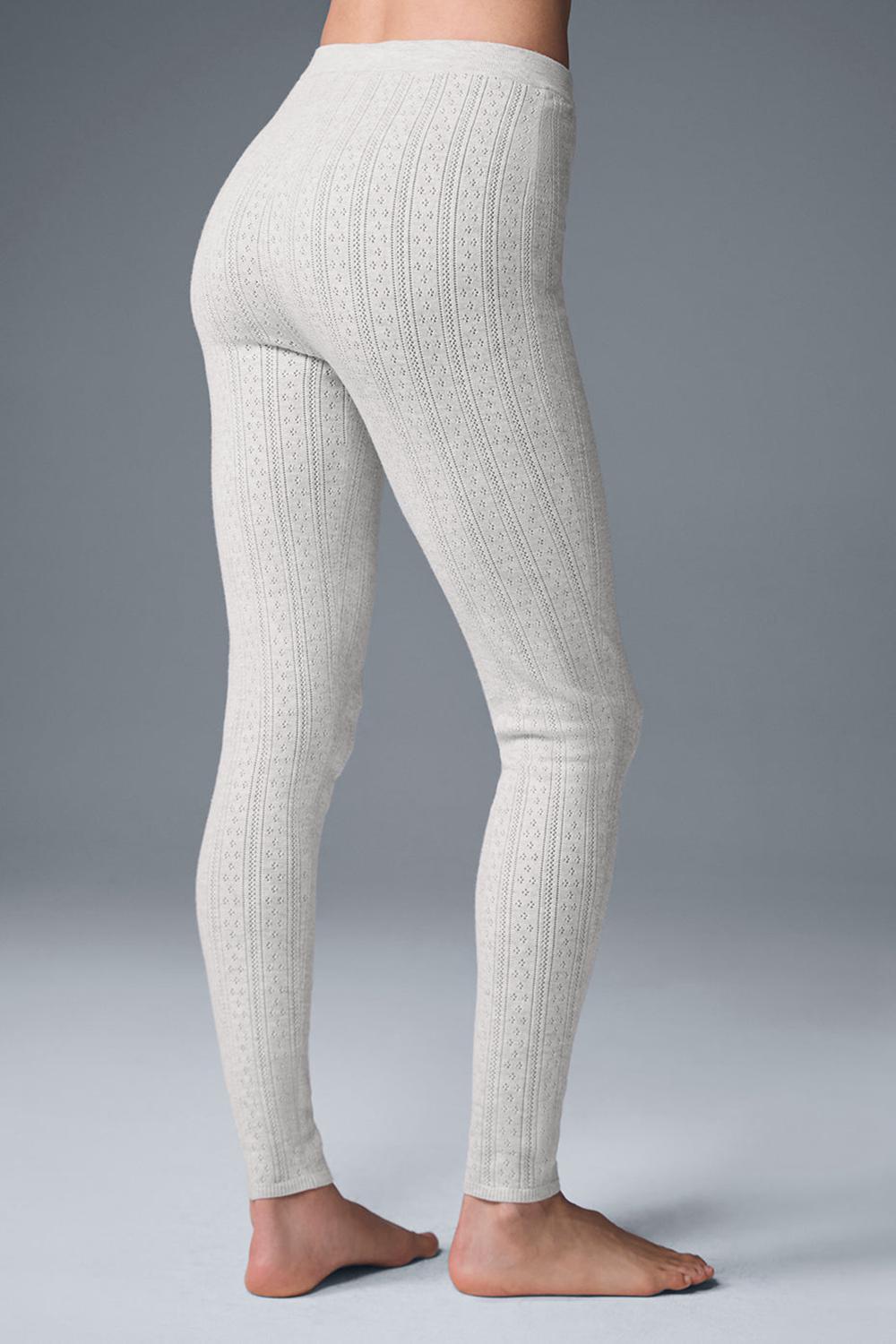 Leggins Alo Yoga Pointelle Sweater High-Waist Be Mine Mujer Gris Claro | España  QSUB-54187