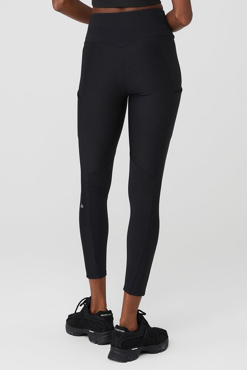 Leggins Alo Yoga Ribbed Airlift High-Waist 7/8 Enchanted Mujer Negras | España  FOQN-73510