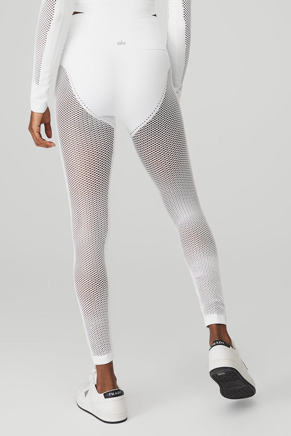 Leggins Alo Yoga Seamless High-Waist 7/8 Limitless Open Air Mujer Blancas | España  BRDJ-72148