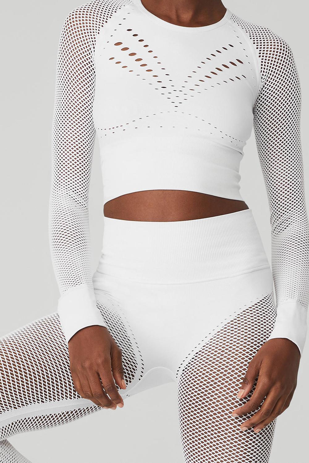 Leggins Alo Yoga Seamless High-Waist 7/8 Limitless Open Air Mujer Blancas | España  BRDJ-72148