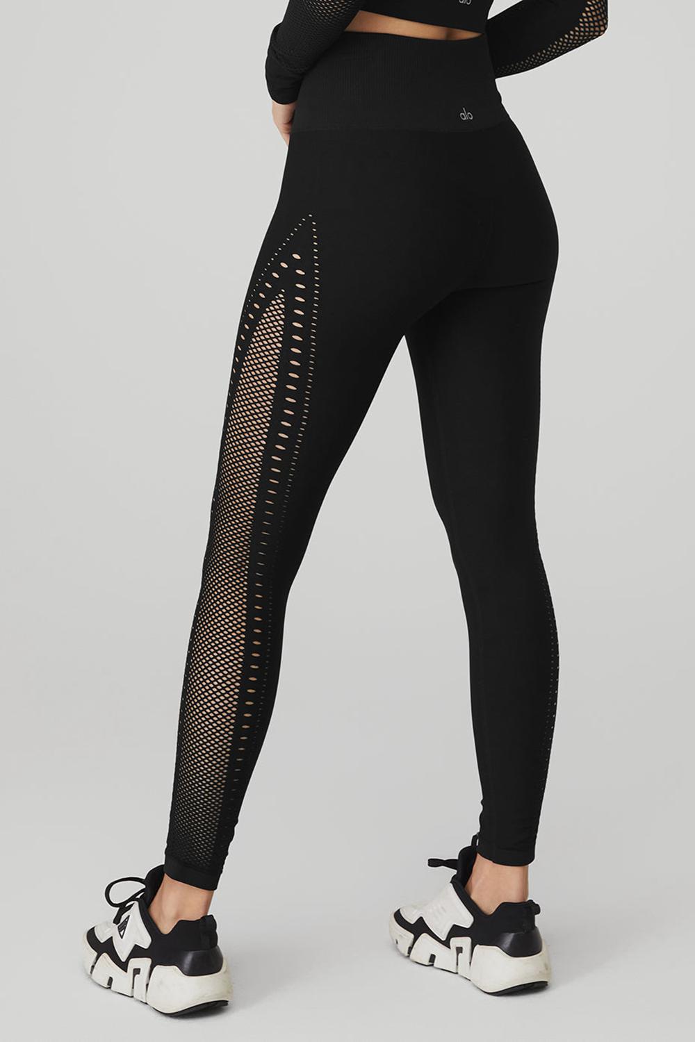 Leggins Alo Yoga Seamless High-Waist 7/8 Open Air Mujer Negras | España  GEPD-43197