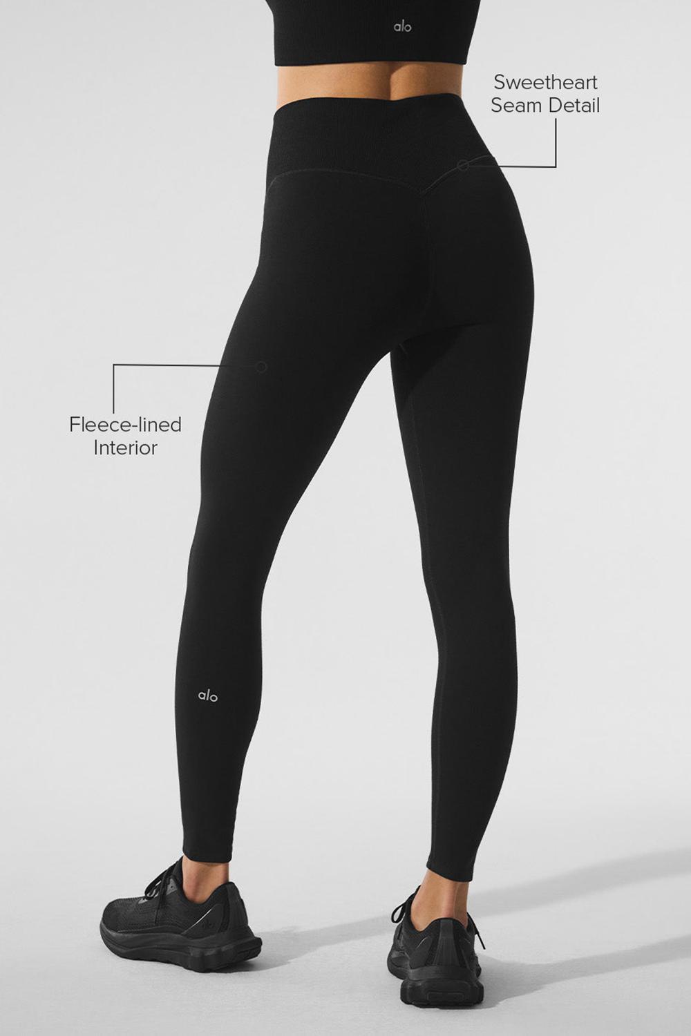 Leggins Alo Yoga Seamless Winter Warm Plush High-Waist 7/8 Mujer Negras | España  FEXZ-60983