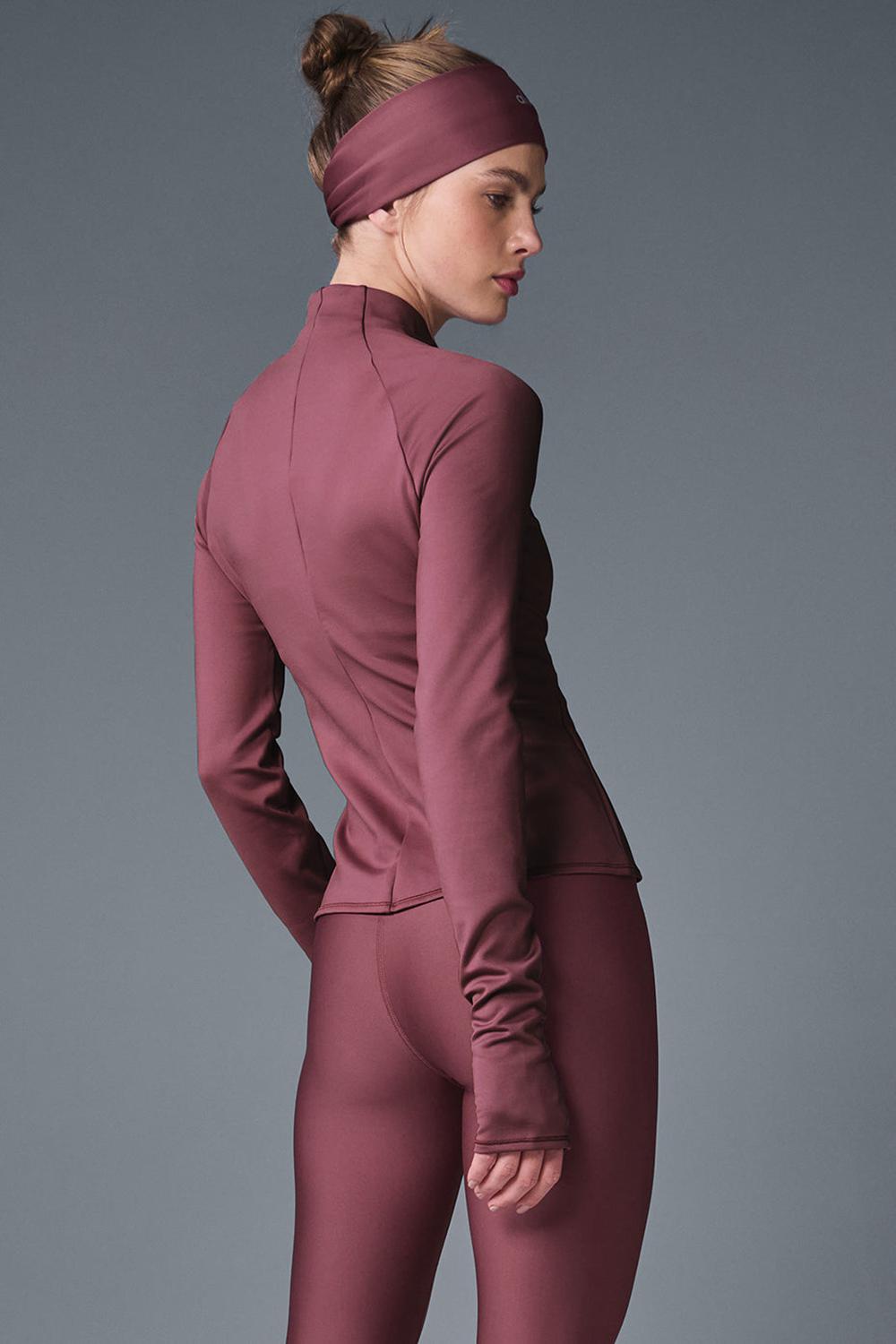 Manga Larga Alo Yoga Airlift Winter Warm 1/4 Zip Mujer Burdeos | España  PWVM-58763
