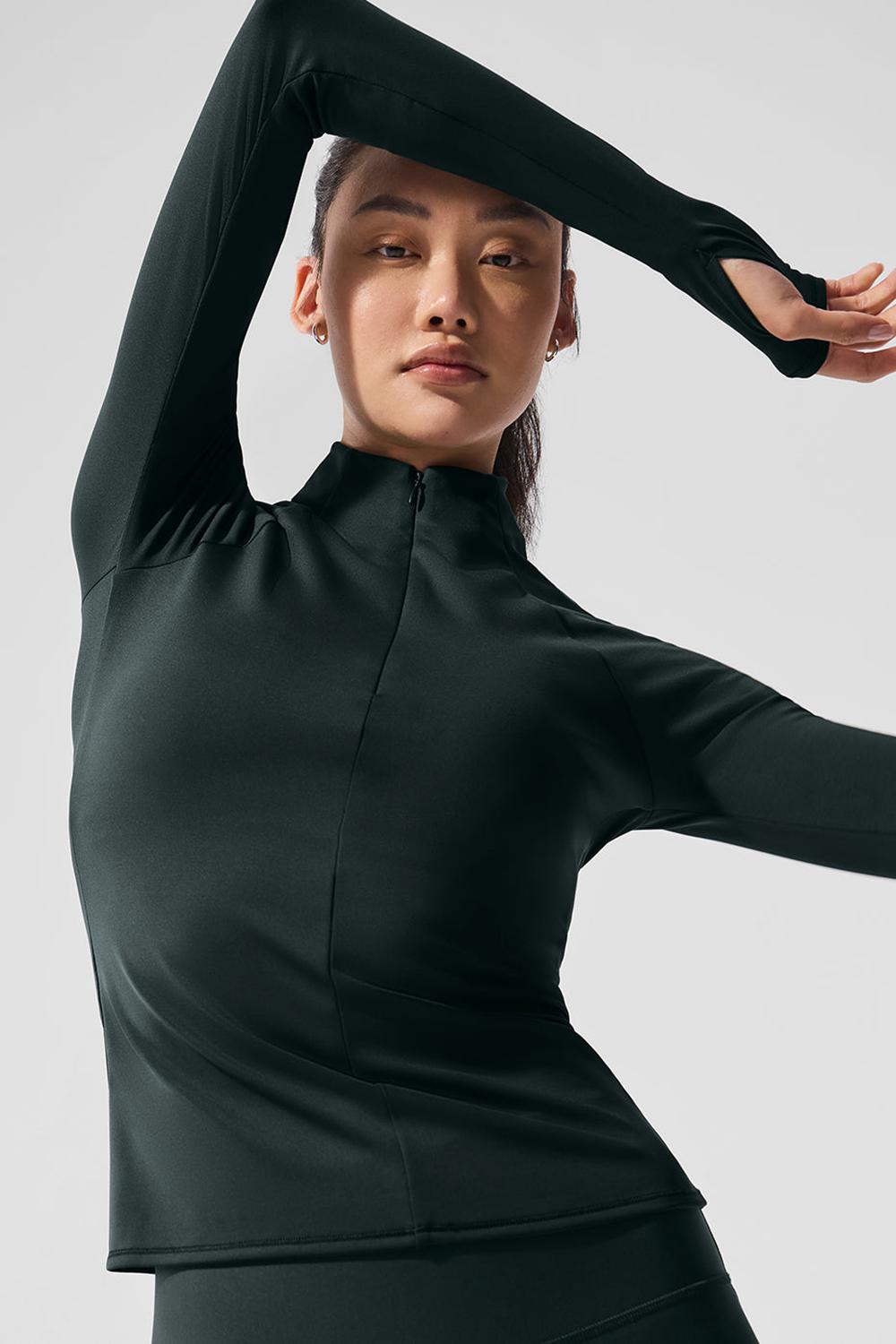 Manga Larga Alo Yoga Airlift Winter Warm 1/4 Zip Mujer Verde | España  NVJA-31890
