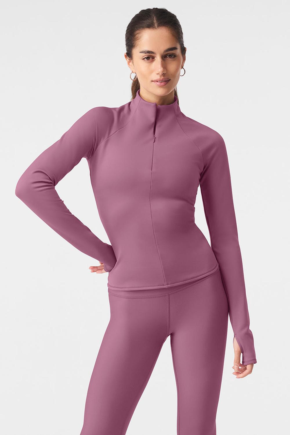 Manga Larga Alo Yoga Airlift Winter Warm 1/4 Zip Mujer Soft Mulberry | España  DVPL-01379