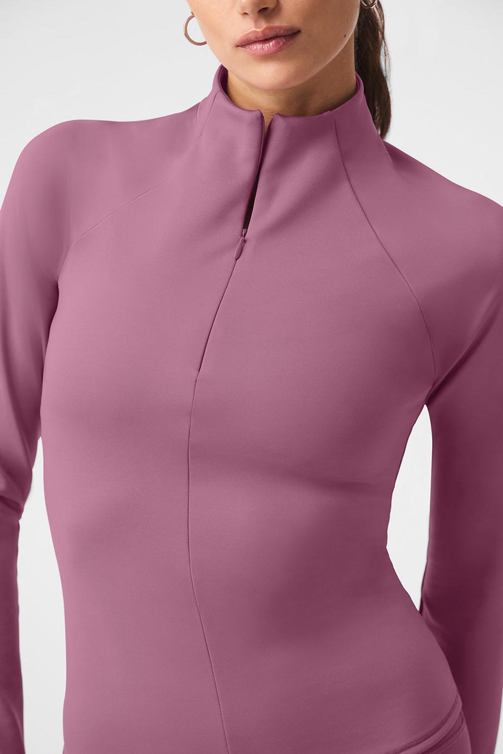 Manga Larga Alo Yoga Airlift Winter Warm 1/4 Zip Mujer Soft Mulberry | España  DVPL-01379