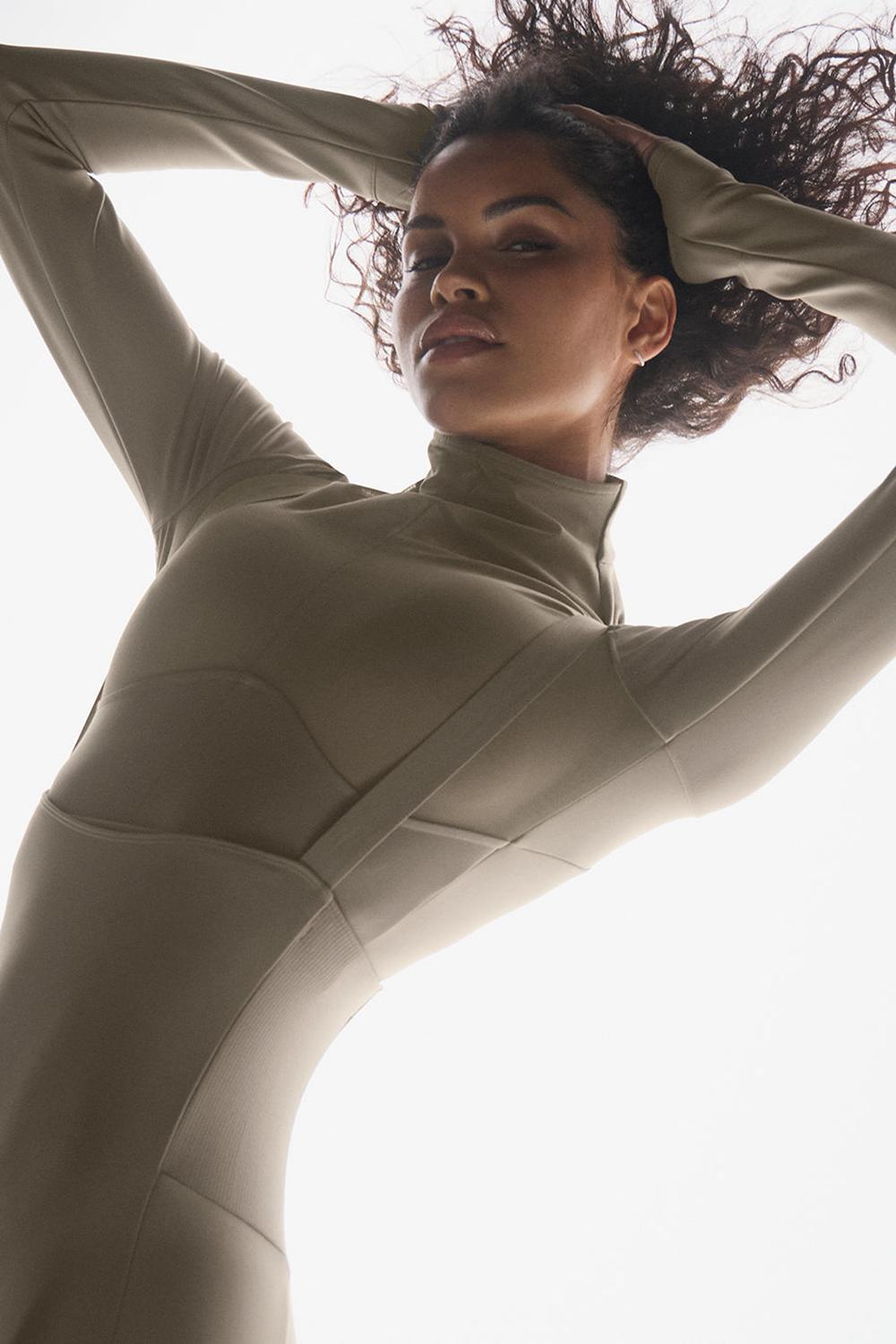 Manga Larga Alo Yoga Airlift Winter Warm Mesh Ski Time Mujer Verde Menta | España  DTLS-89640