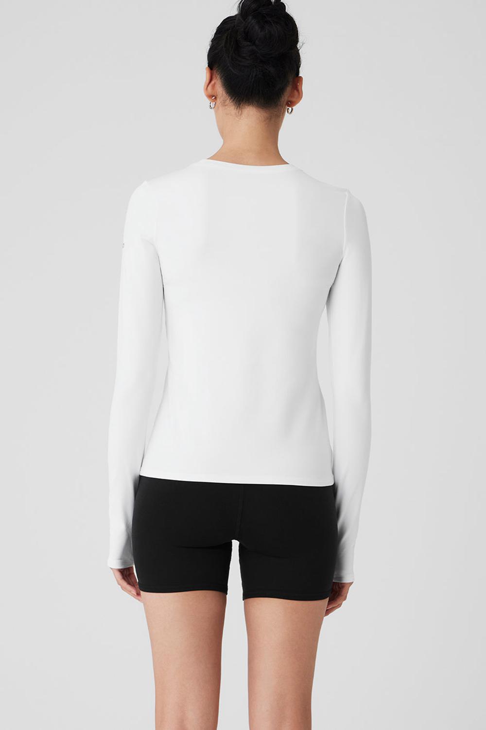 Manga Larga Alo Yoga Alosoft Finesse Mujer Blancas | España  ZURT-32945