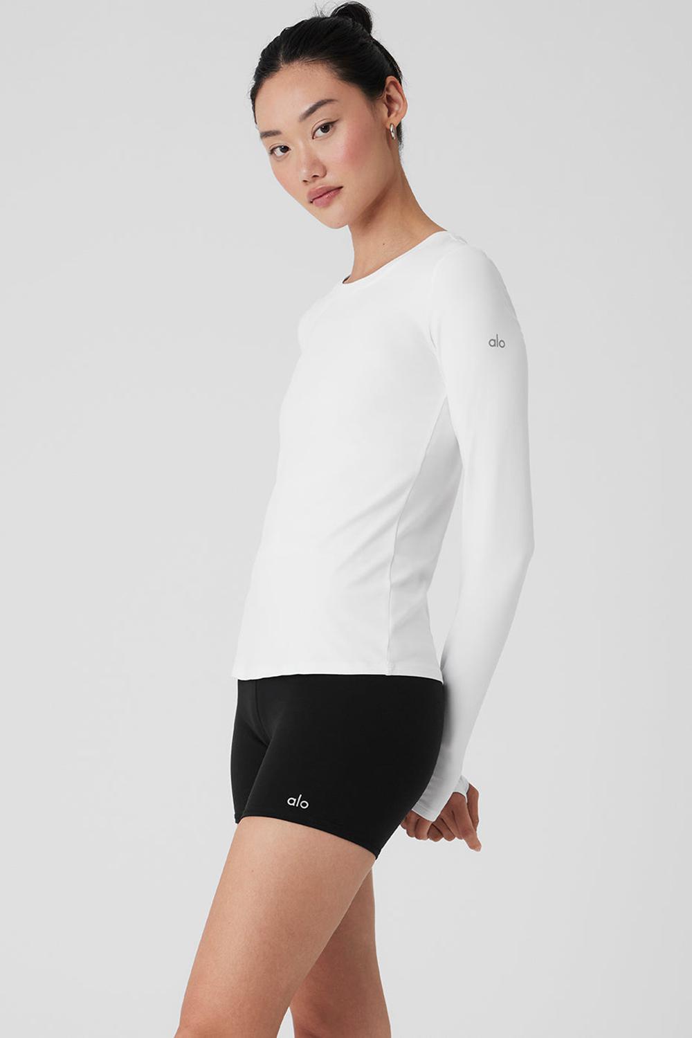 Manga Larga Alo Yoga Alosoft Finesse Mujer Blancas | España  ZURT-32945