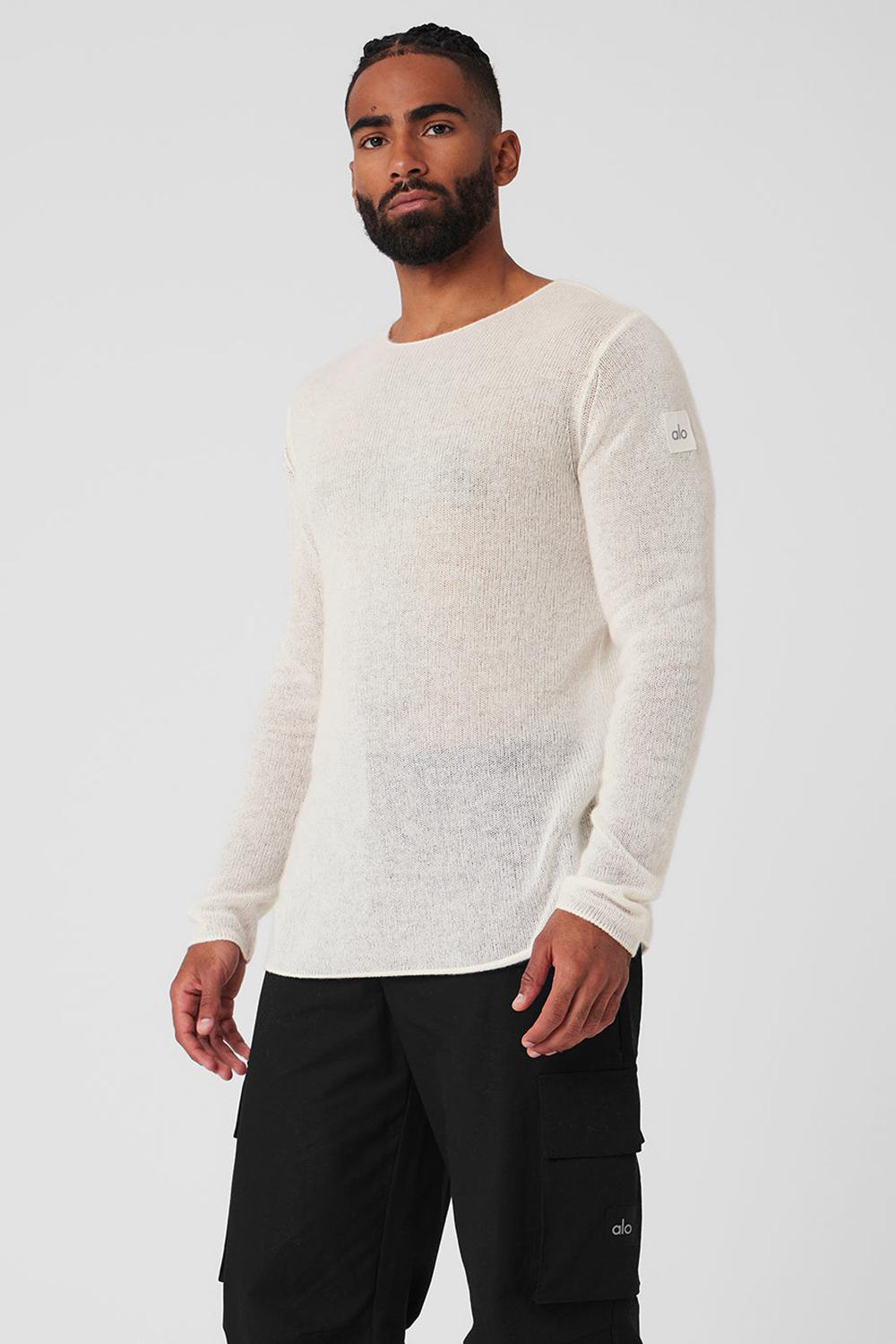 Manga Larga Alo Yoga Cashmere Reform Hombre Ivory | España  GTZY-37486