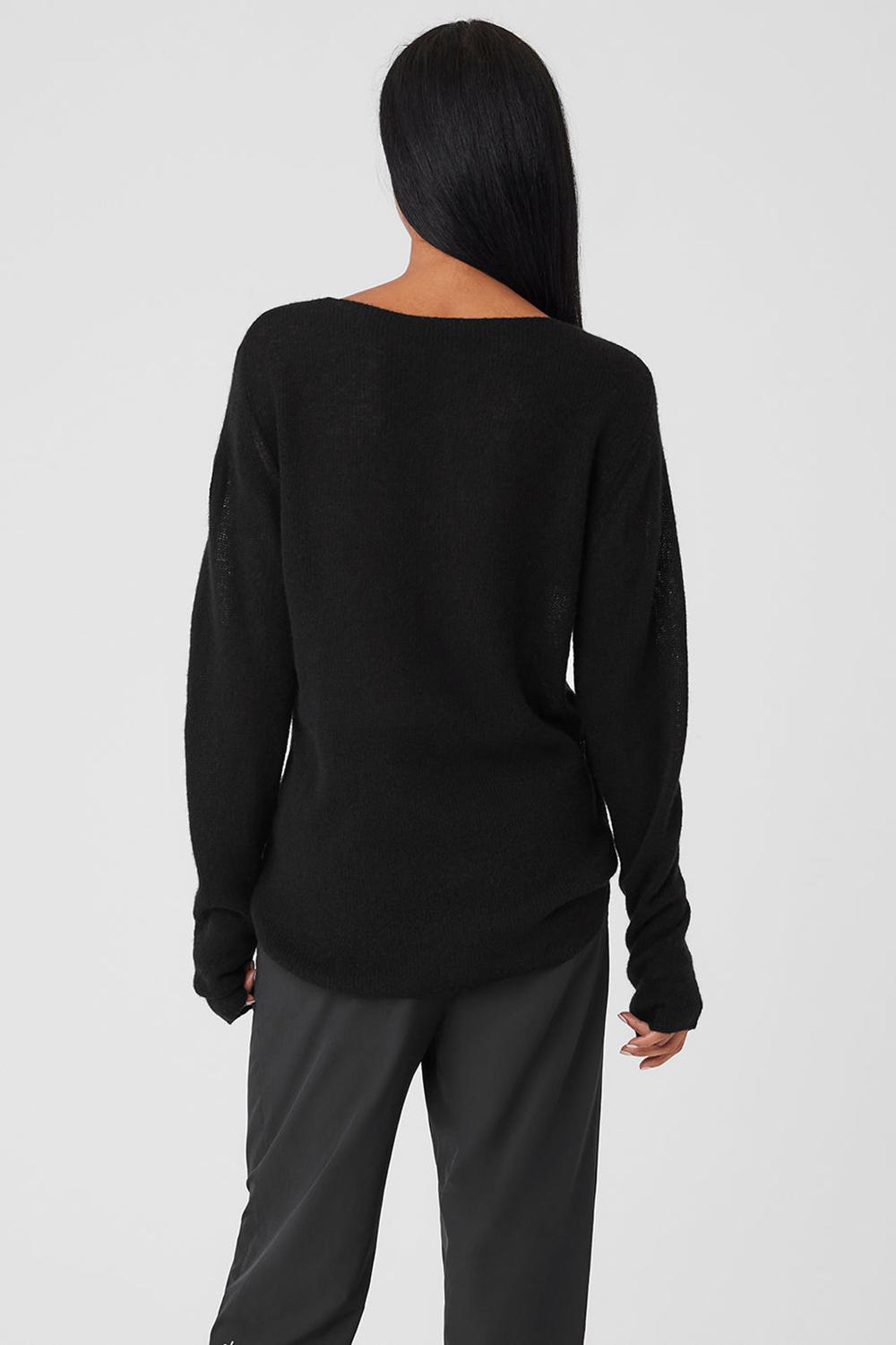 Manga Larga Alo Yoga Cashmere Reform Mujer Negras | España  KSDW-20913