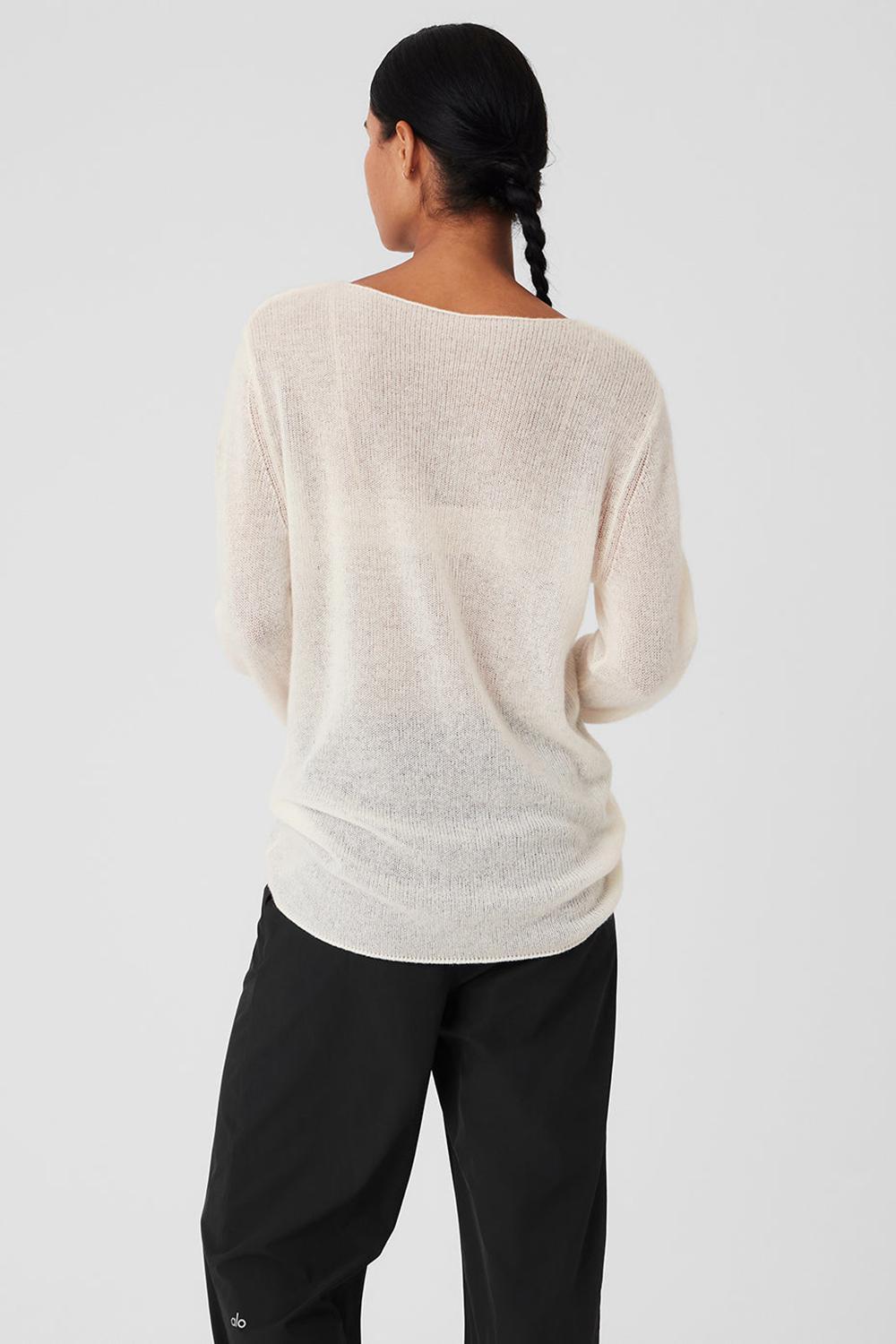 Manga Larga Alo Yoga Cashmere Reform Mujer Ivory | España  MLDJ-32158