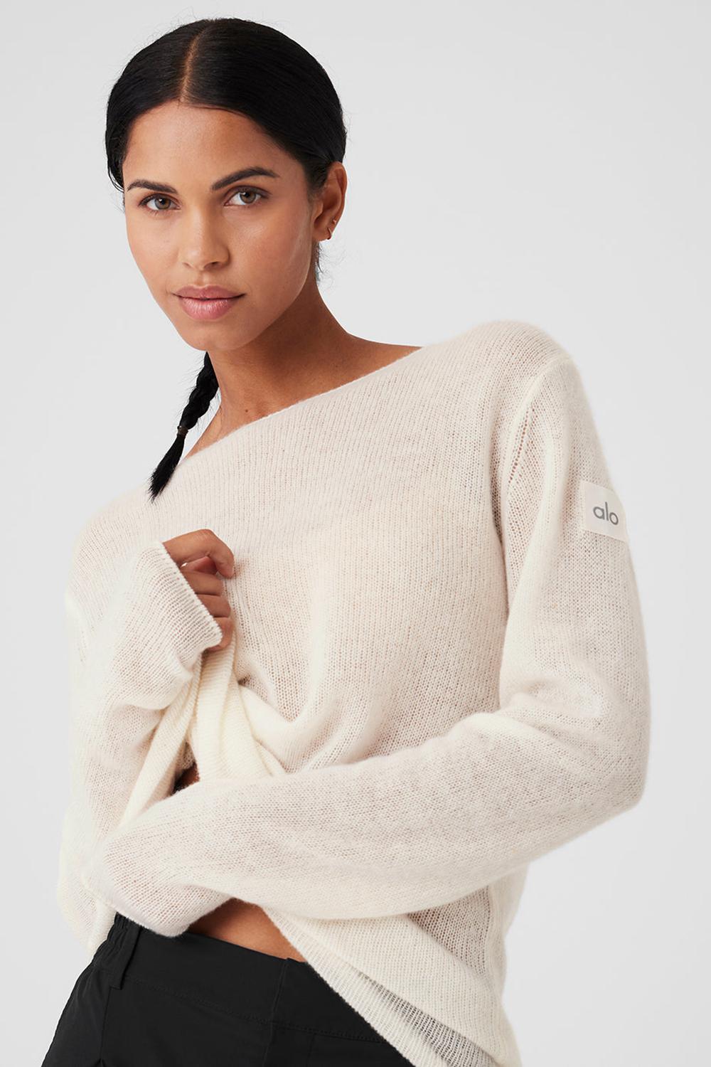 Manga Larga Alo Yoga Cashmere Reform Mujer Ivory | España  MLDJ-32158
