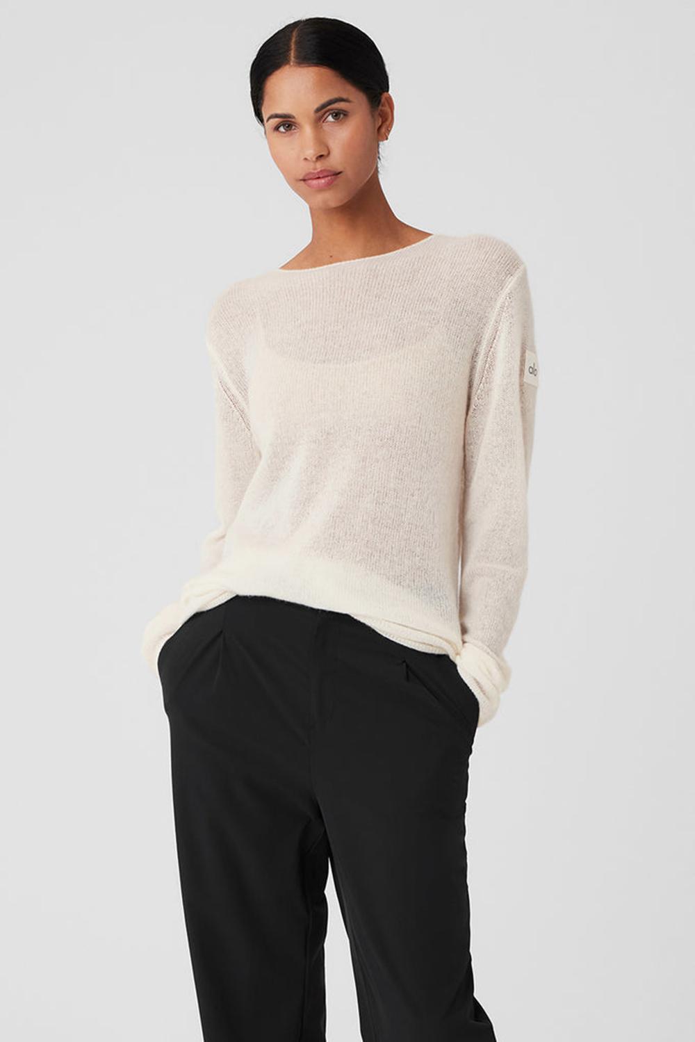 Manga Larga Alo Yoga Cashmere Reform Mujer Ivory | España  MLDJ-32158