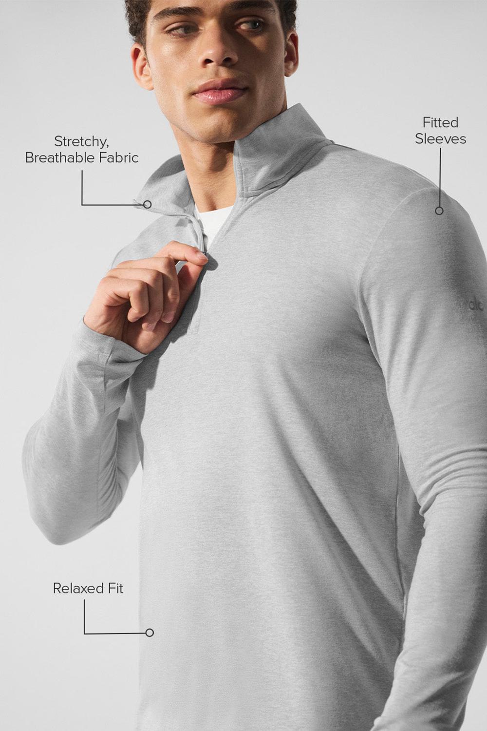 Manga Larga Alo Yoga Conquer 1/4 Zip Reform Hombre Gris | España  VLQD-51287
