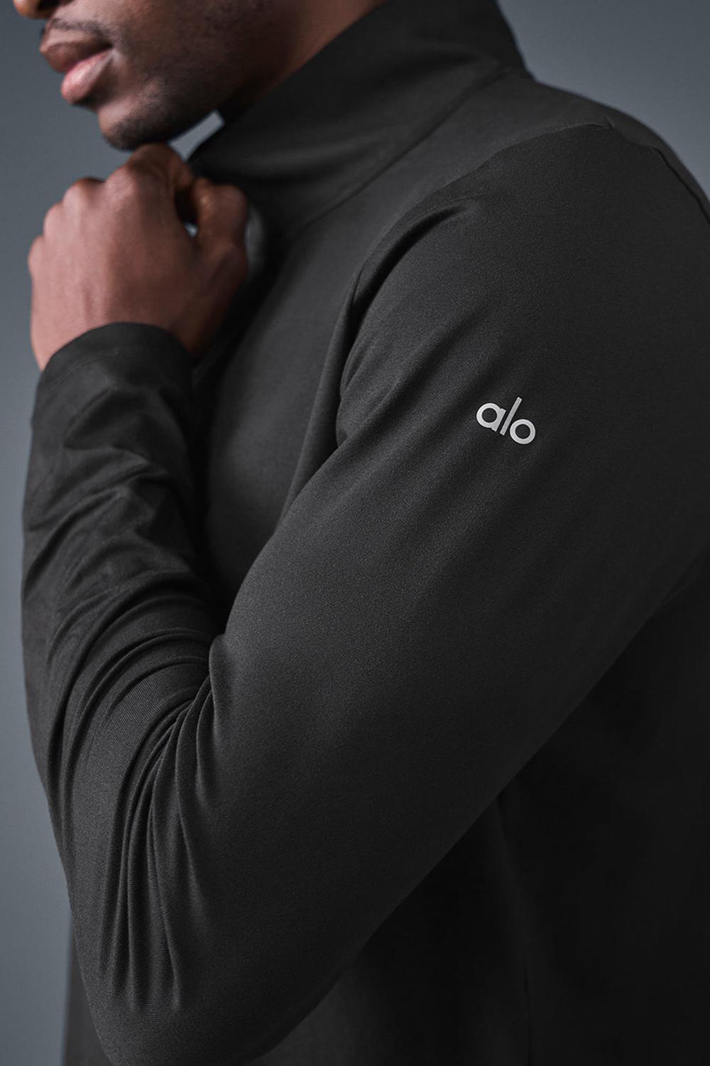 Manga Larga Alo Yoga Conquer 1/4 Zip Reform Hombre Negras | España  AVNG-41753
