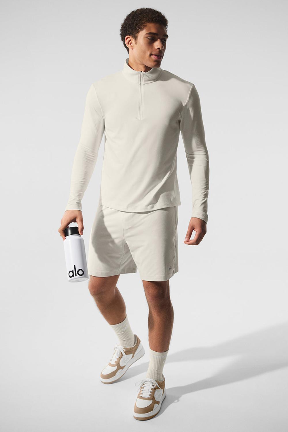 Manga Larga Alo Yoga Conquer 1/4 Zip Reform Hombre Bone | España  HAME-14063