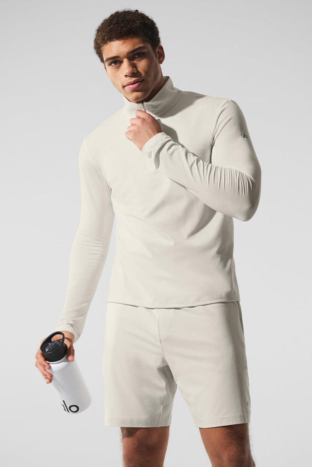 Manga Larga Alo Yoga Conquer 1/4 Zip Reform Hombre Bone | España  HAME-14063