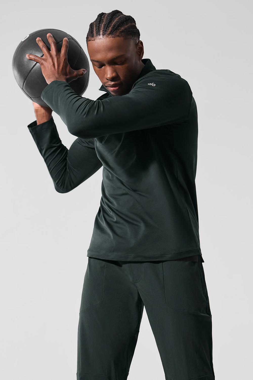 Manga Larga Alo Yoga Conquer 1/4 Zip Reform Hombre Verde | España  YKDC-18657