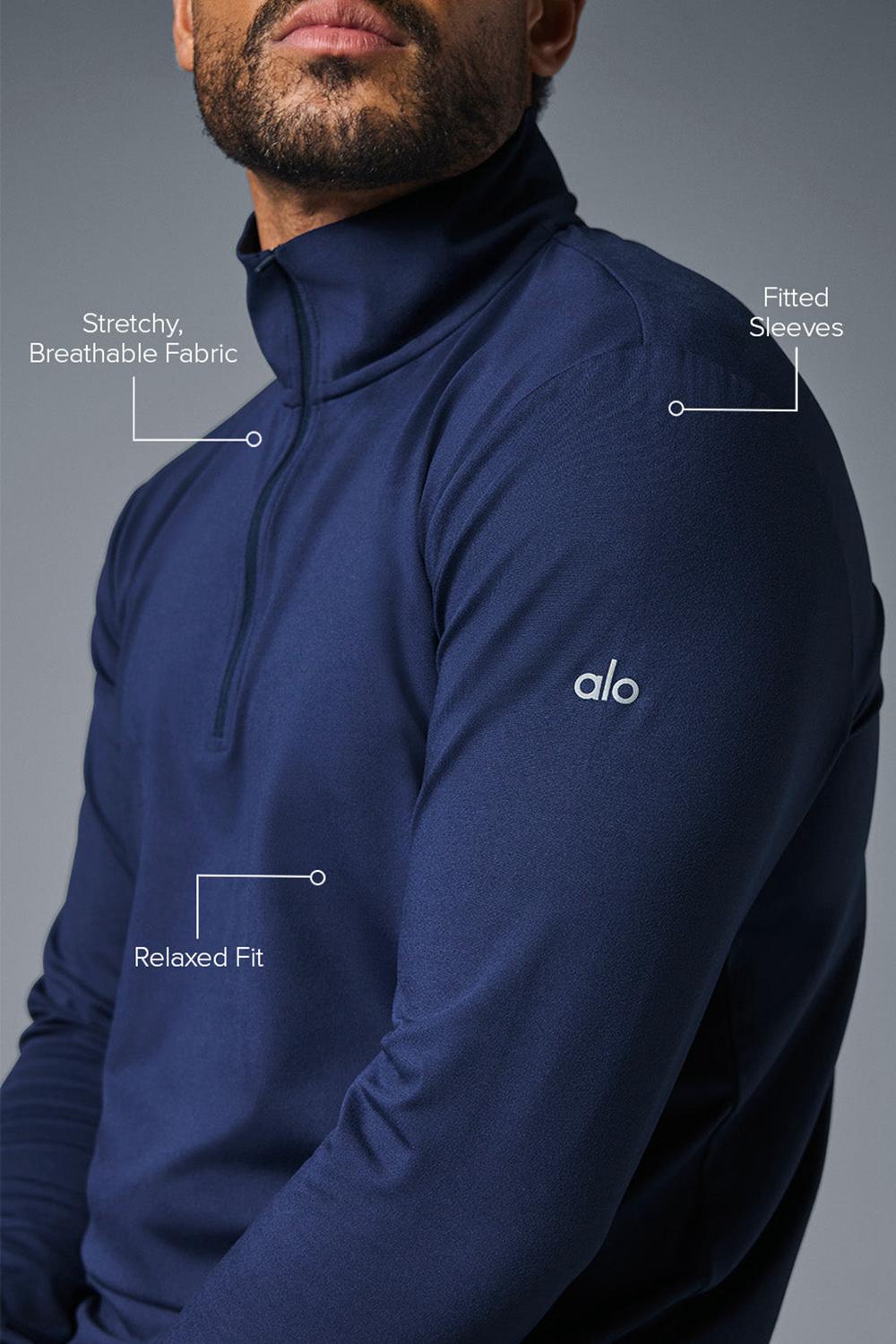 Manga Larga Alo Yoga Conquer 1/4 Zip Reform Hombre Azul Marino | España  HKXG-02937
