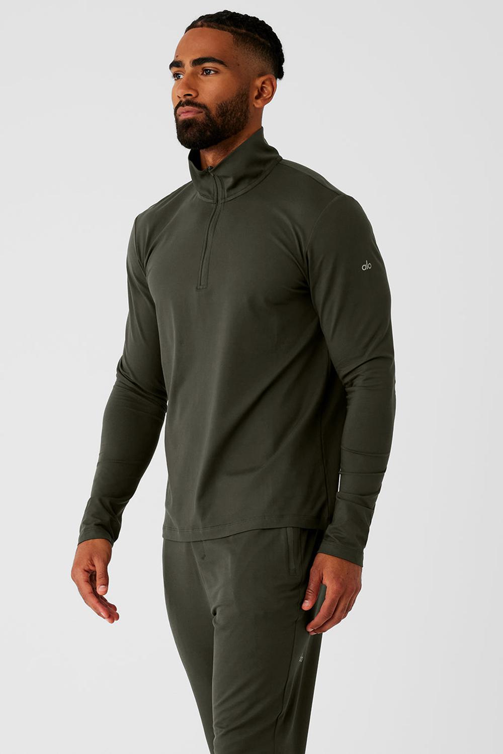 Manga Larga Alo Yoga Conquer 1/4 Zip Reform Hombre Verde | España  CRBJ-73528