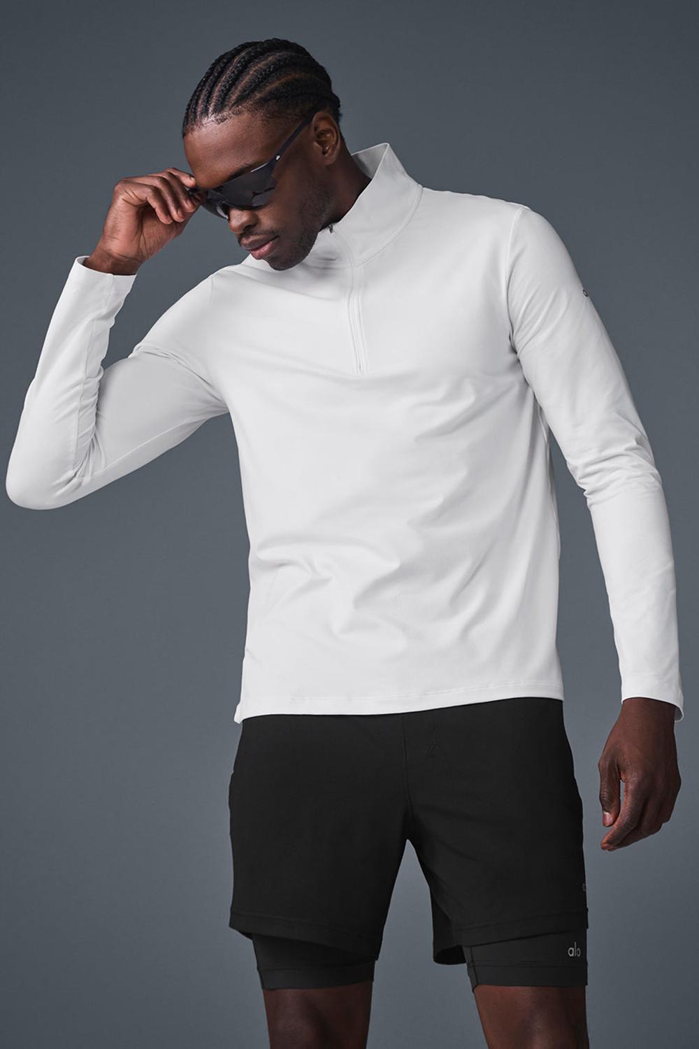 Manga Larga Alo Yoga Conquer 1/4 Zip Reform Hombre Blancas | España  HJPV-71049