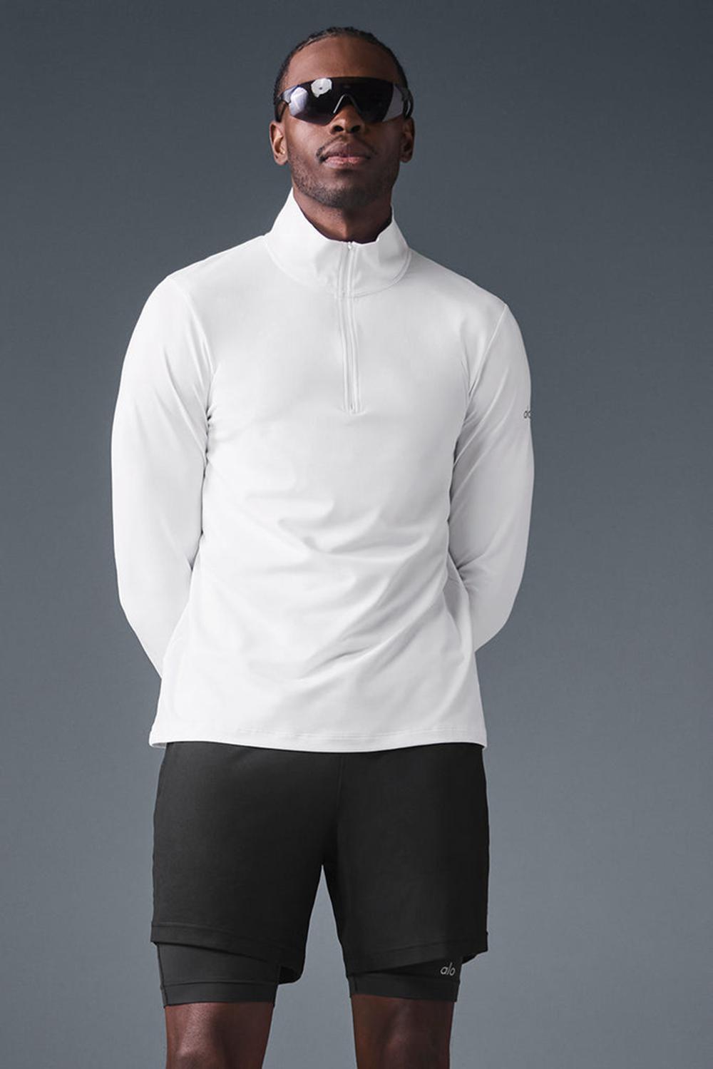 Manga Larga Alo Yoga Conquer 1/4 Zip Reform Hombre Blancas | España  HJPV-71049