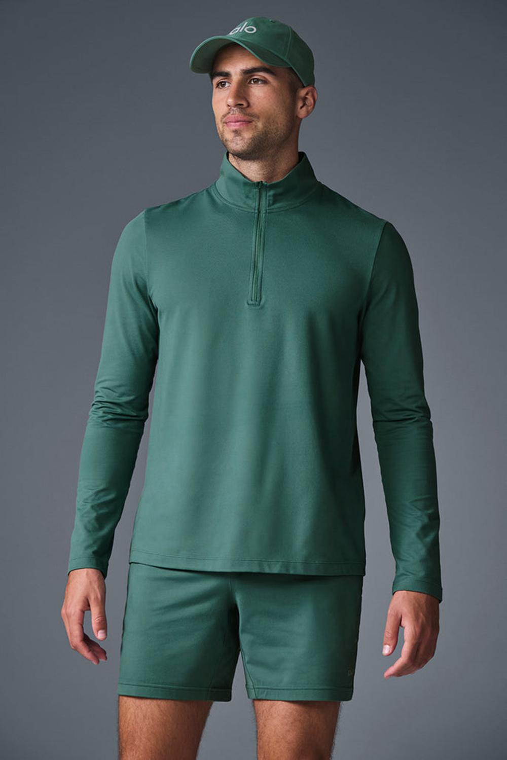 Manga Larga Alo Yoga Conquer 1/4 Zip Reform Hombre Winter Ivy | España  OLIG-76943